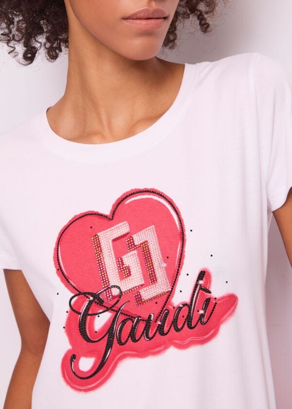 T-shirt blanc en coton pour femme