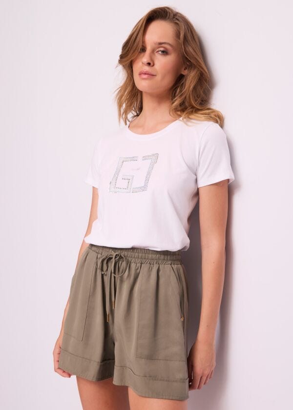 T-shirt blanc en coton pour femme Gaudì Jeans