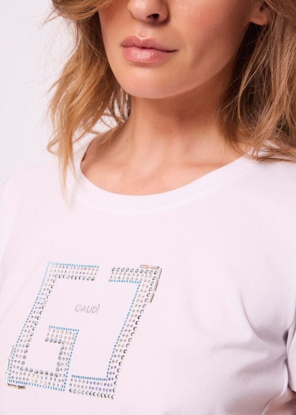 T-shirt blanc en coton pour femme