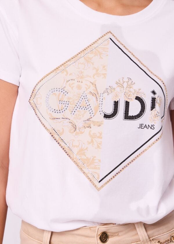 T-shirt blanc en coton pour femme