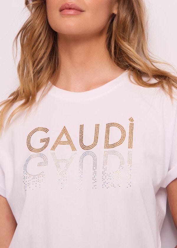 T-shirt blanc en coton pour femme