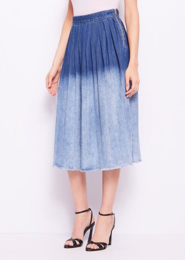 Cotton chambray skirt