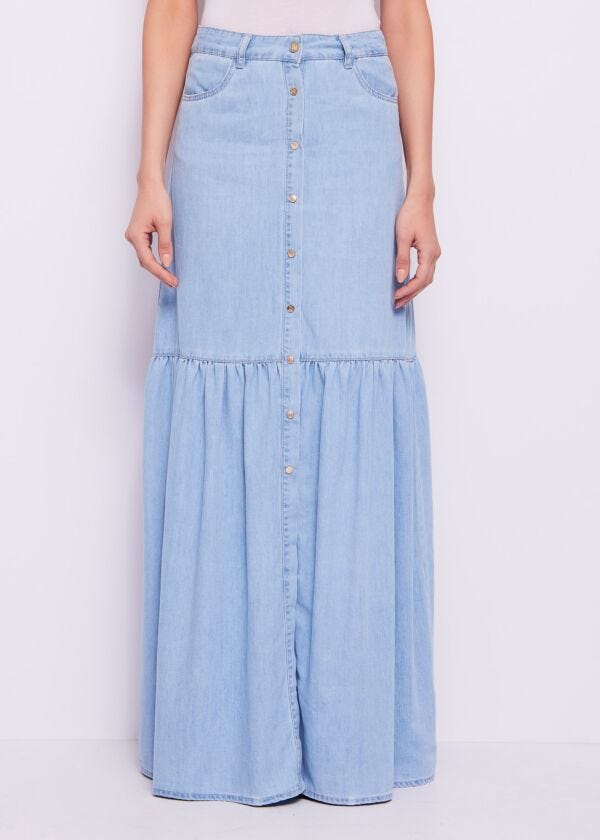 Cotton chambray skirt Gaudì Jeans
