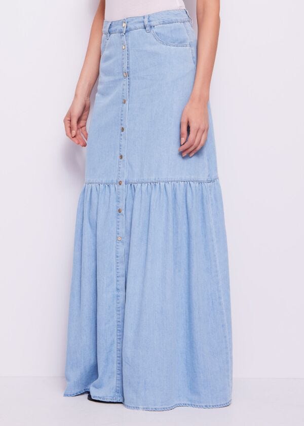 Cotton chambray skirt