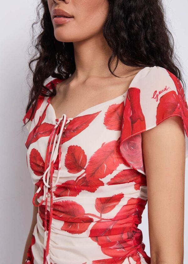 Robe en crêpe georgette imprimé pour femme