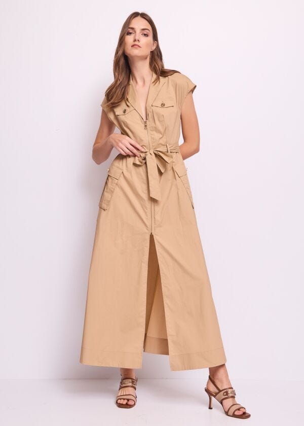 Women's beige cotton dress Gaudì Fashion