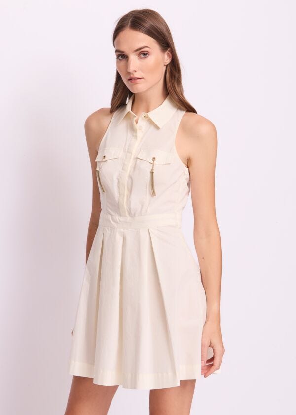 Abito da donna bianco con collo a camicia Gaudì Fashion