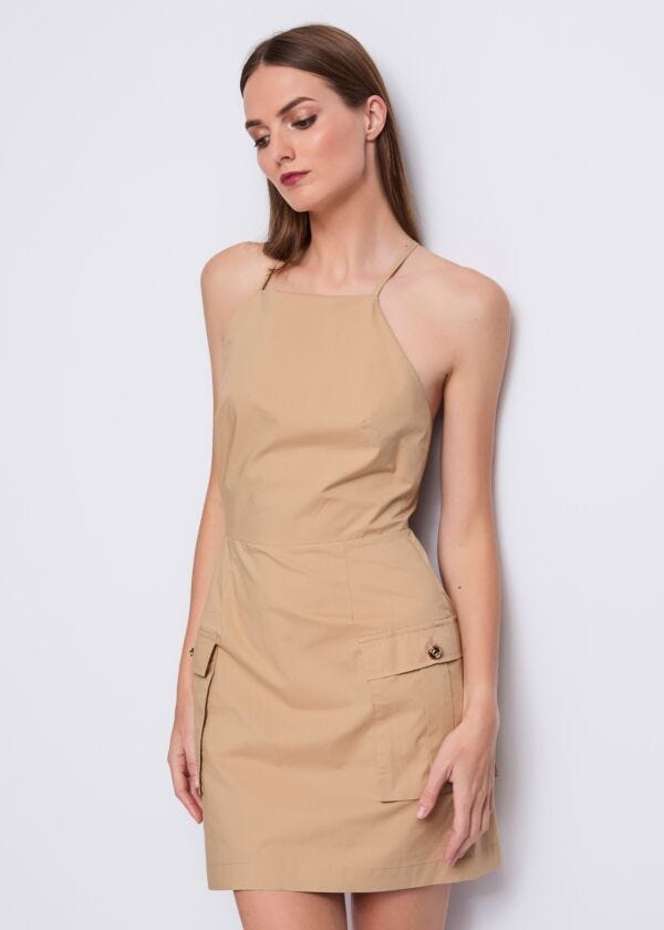 Vestido beige de algodón para mujer Gaudì Fashion