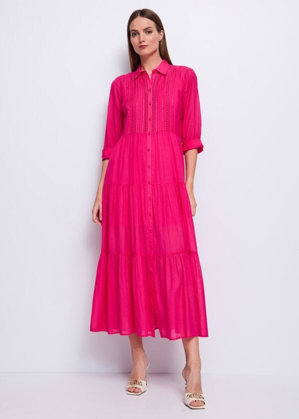 Women's pink cotton-blend dress Gaudì Fashion