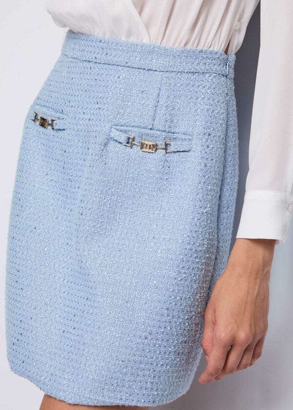 Women's georgette and bouclé dress