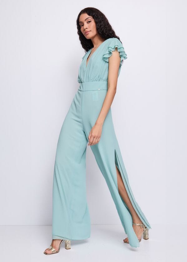 Combinaison verte en crêpe georgette pour femme Gaudì Fashion