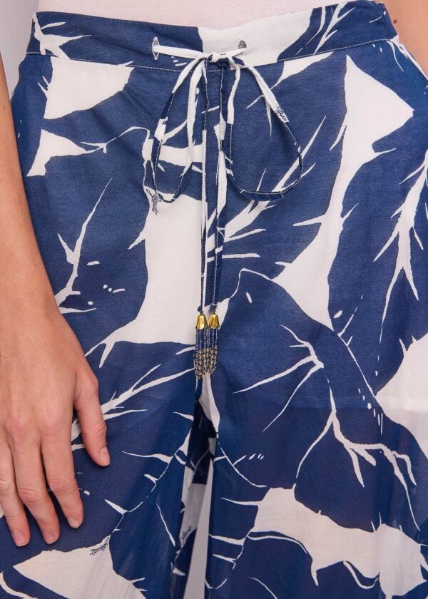Pantalones en mezcla de algodón estampado
