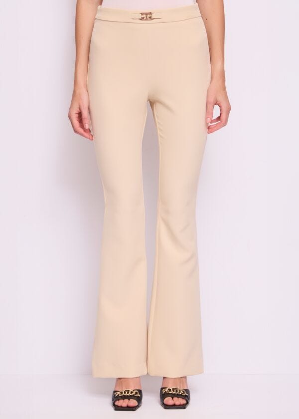 Pantaloni da donna beige in tessuto tecnico Gaudì Fashion