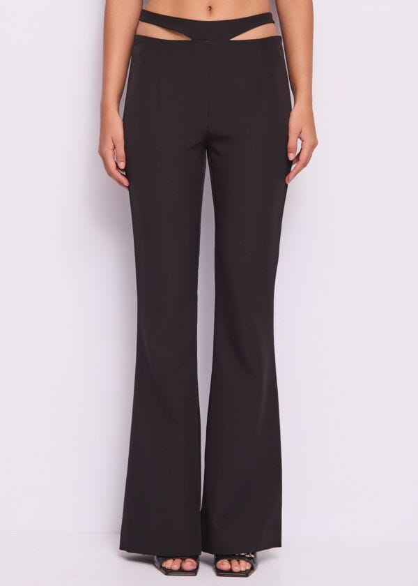 Pantaloni da donna neri con fibbia Gaudì Fashion