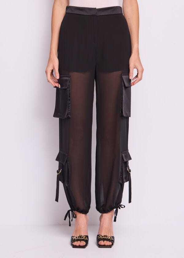 Pantaloni da donna neri cargo Gaudì Fashion