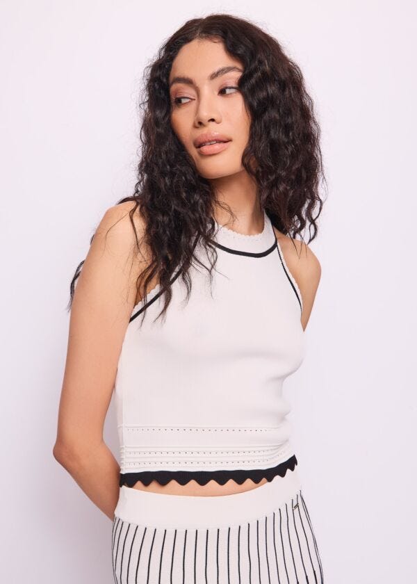 Top blanc en maille pour femme Gaudì Fashion