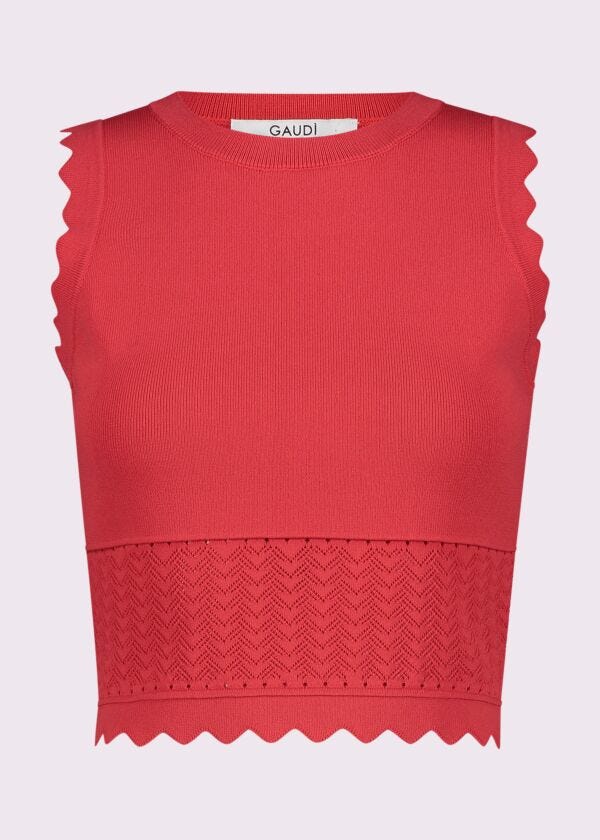Top da donna rosso girocollo