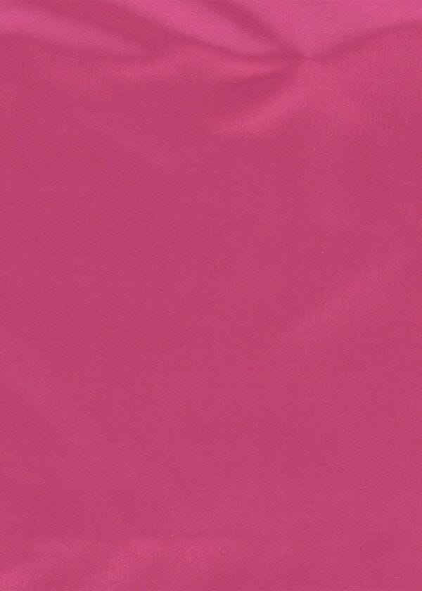 Women’s top in shiny jersey.