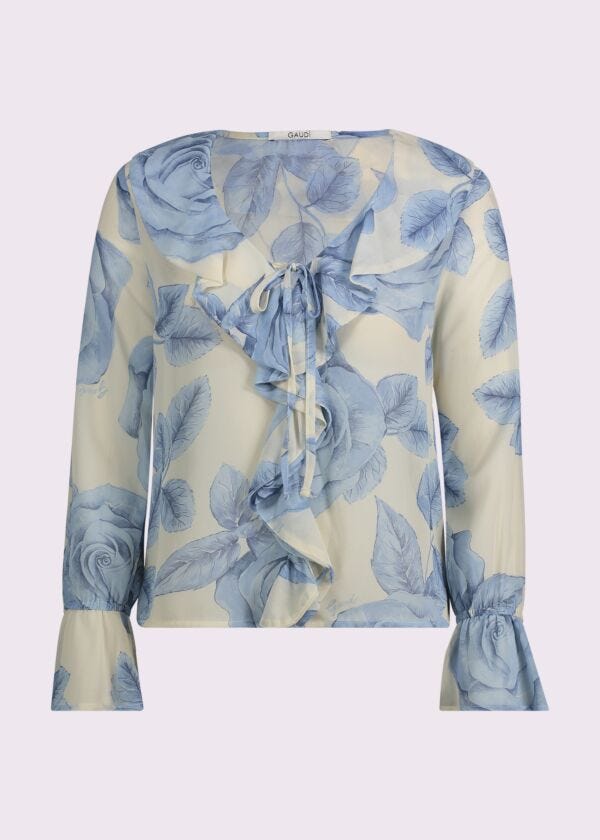 Blusa da donna con scollo a V e rouches