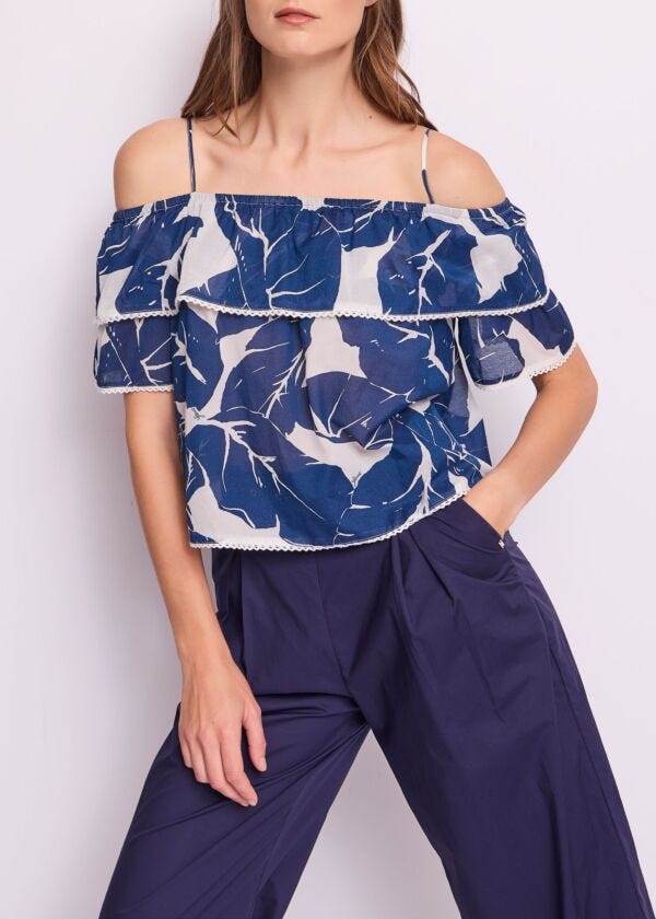 Top en coton imprimé pour femme