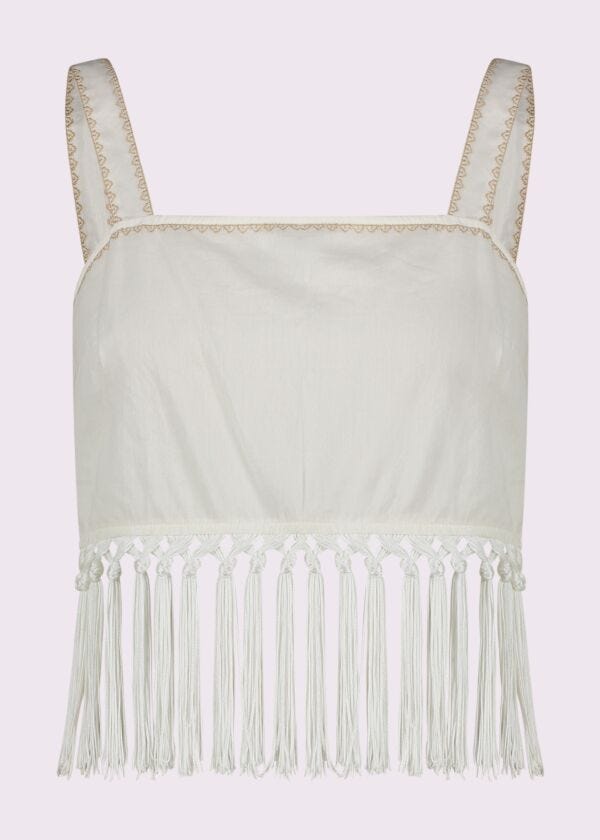 Top da donna bianco con spalline