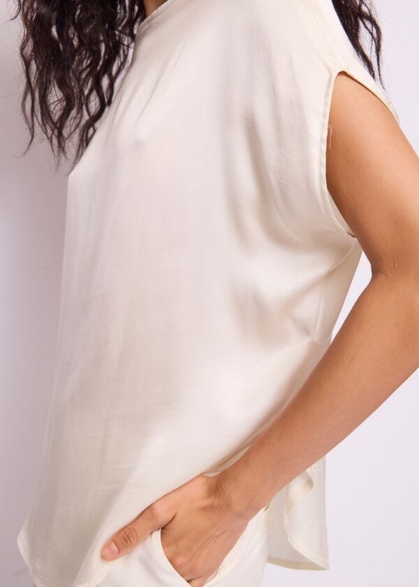 Women's white satin blouse