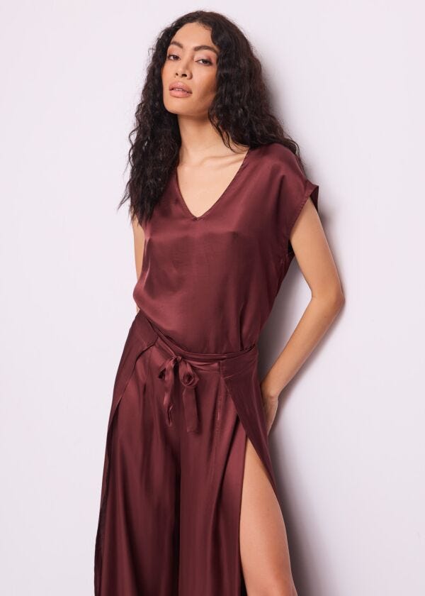 Women's brown satin blouse Gaudì Fashion