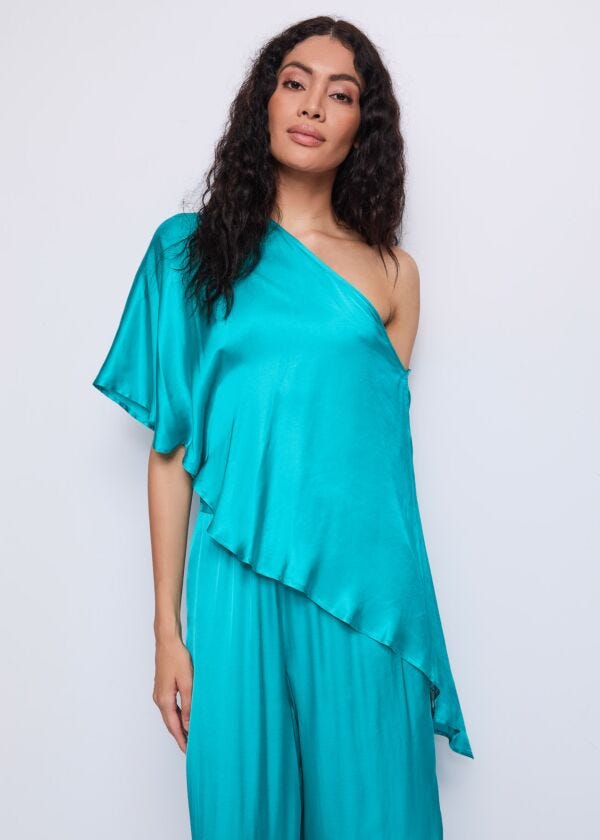 Top verde de raso para mujer Gaudì Fashion