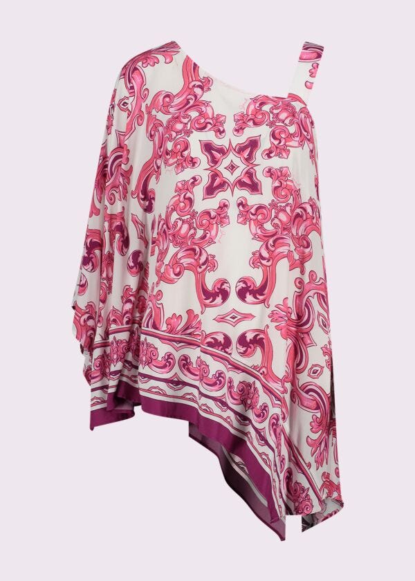 Women's printed crepe top