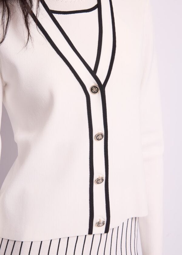 Cárdigan blanco de hilo para mujer Gaudì Fashion