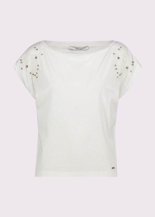 Camiseta blanca de algodón para mujer Gaudì Fashion