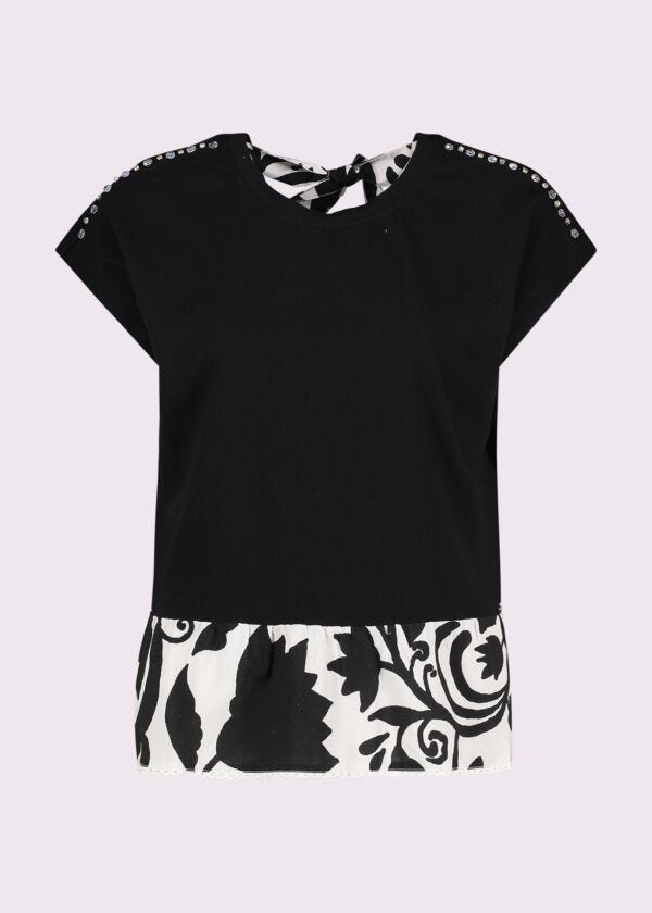 T-shirt noir en coton pour femme Gaudì Fashion