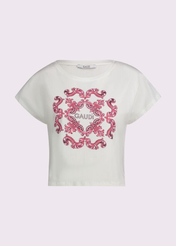 T-shirt blanc en coton pour femme