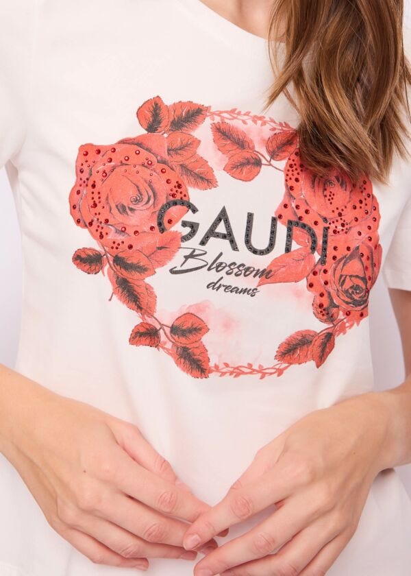 T-shirt blanc en coton pour femme
