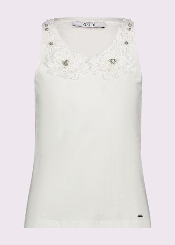 Women's white cotton top Gaudì Fashion