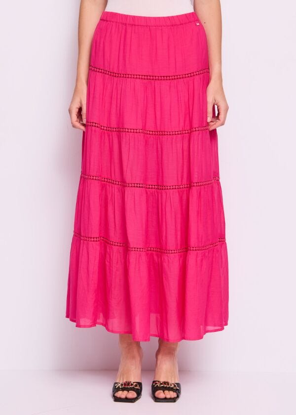 Long fuchsia cotton-blend skirt Gaudì Fashion