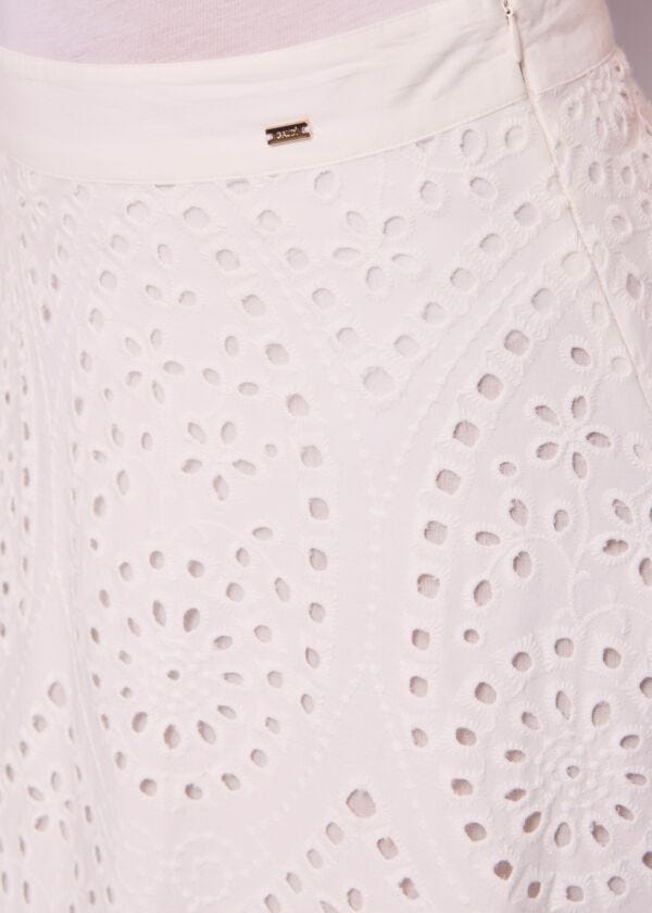 Black cotton and lace skirt