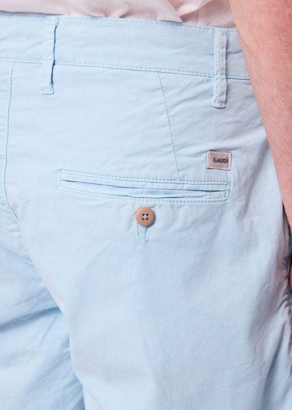 Men's light blue cotton Bermuda shorts