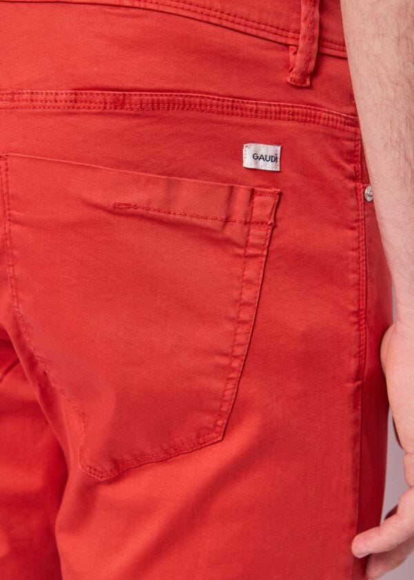 Men's red cotton trousers