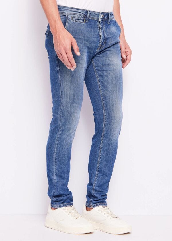 Men's slim worn-effect cotton chino jeans