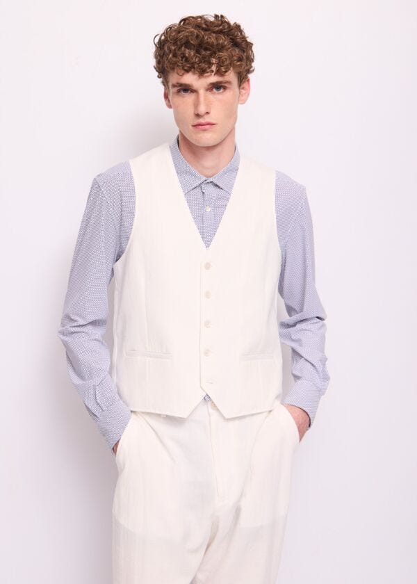 Men's cotton-blend white vest Gaudì Homem