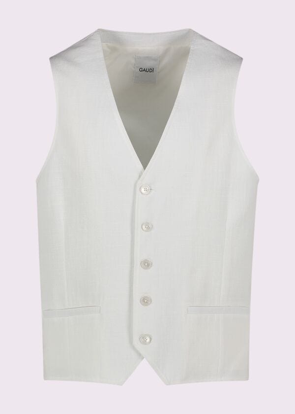 Men's cotton-blend white vest
