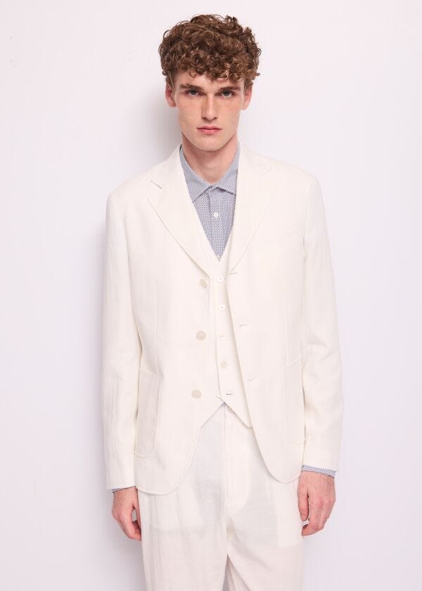 Blazer bianco da uomo in cotone Gaudì Uomo