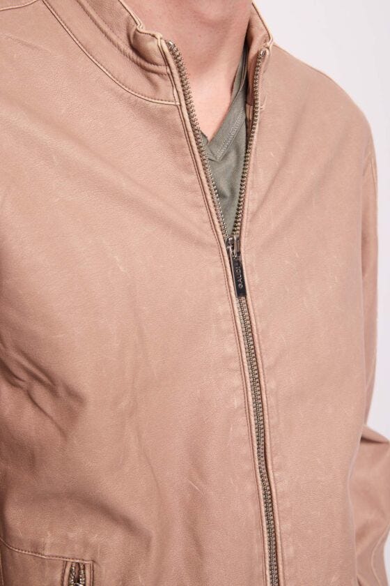 Blouson de motard en suédine