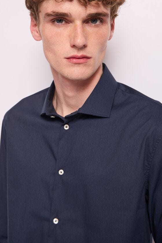 Men's blue cotton shirt