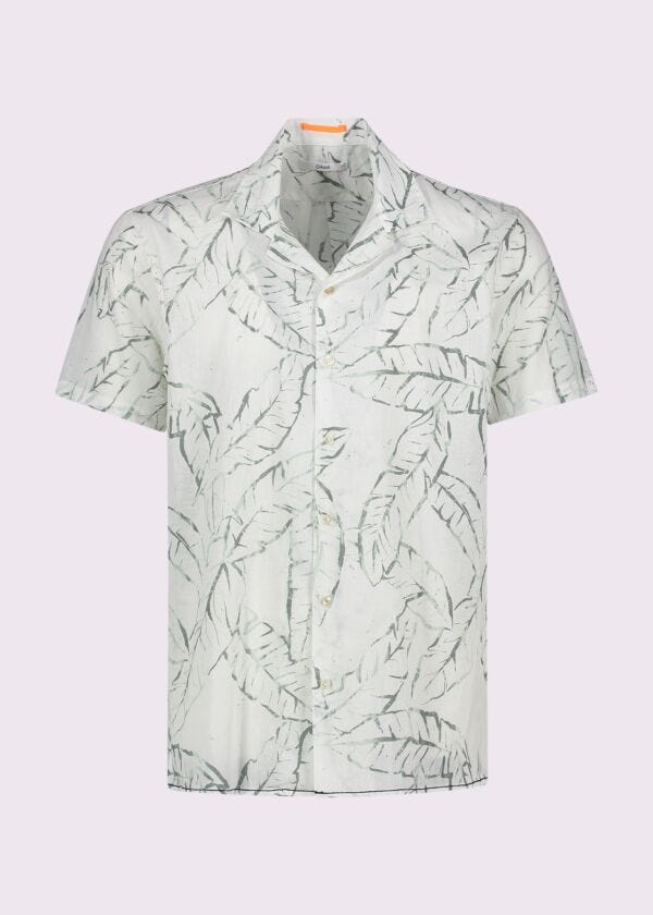 Camicia in lino e cotone stampata
