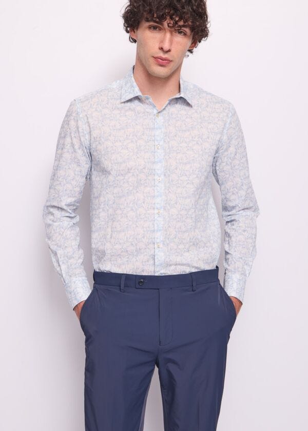 Camicia da uomo in cotone stampato