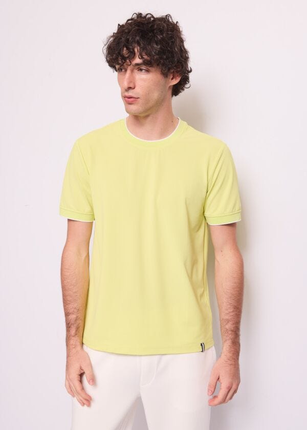 T-shirt jaune en piqué pour homme Gaudì Homme
