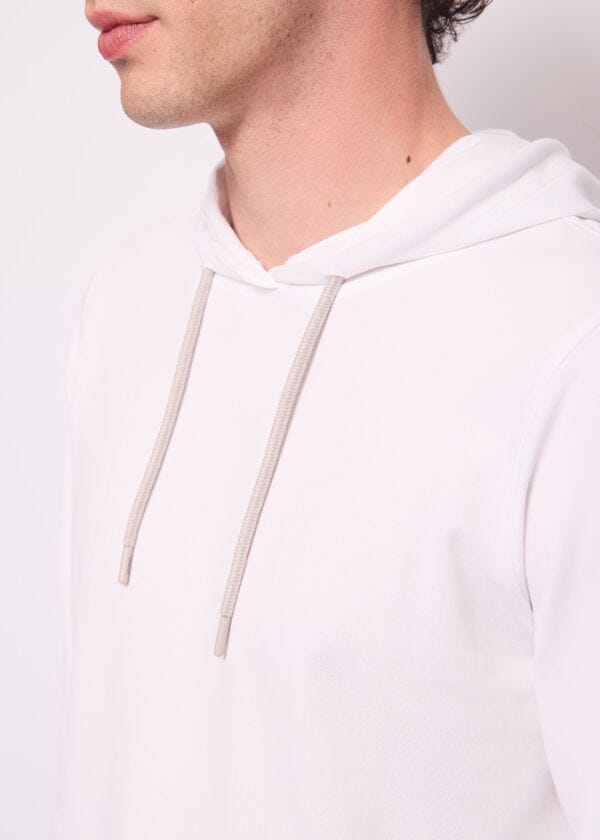 Men's white cotton-blend sweatshirt
