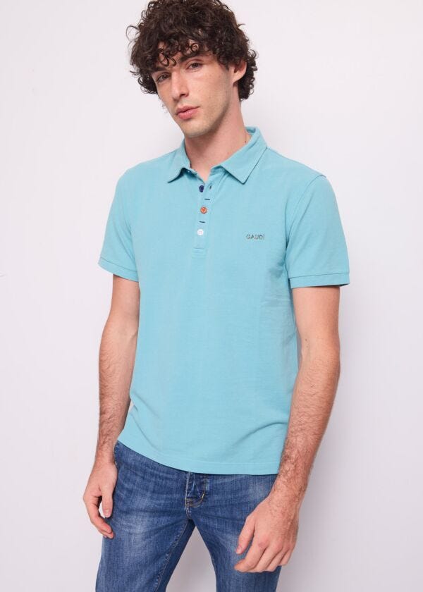 Polo azzurra da uomo in cotone Gaudì Uomo